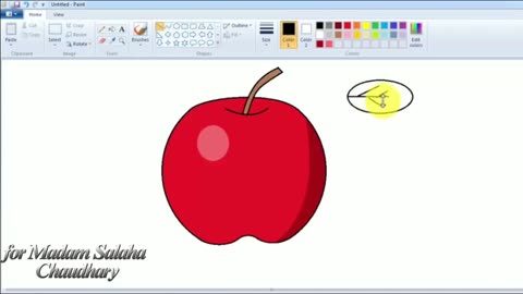 how to create apple in Microsoft Paint