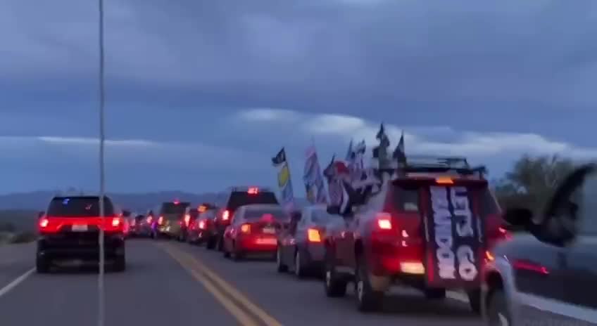 President Donald Trump & Dan Scavino Motorcade to the AZ Rally