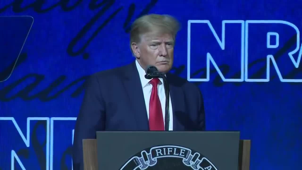 Former President Donald Trump speaks at NRA Convention in Houston