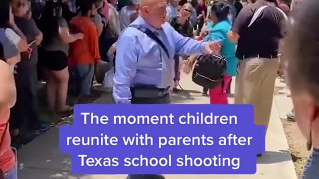 The moment children reunite with parents after Texas school shooting