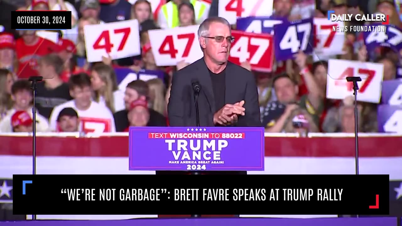 "We're Not Garbage": Brett Favre Speaks At Trump Rally