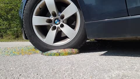 Crushing Crunchy & Soft Things by Car! EXPERIMENT CAR vs RAINBOW TOWER RING