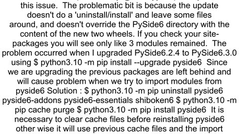 After upgrading PySide6 gives error No module named 39PySide6QtWidgets39