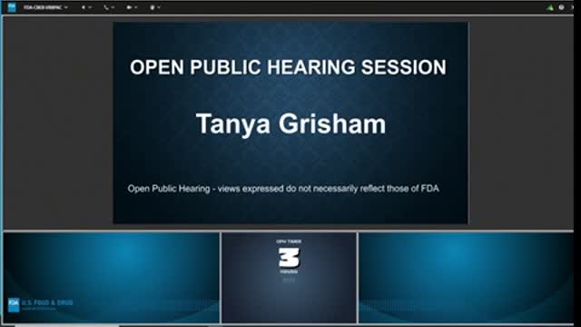 Tanya Grisham - FDA meeting 4/6/2022 - public comment