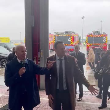 After landing at Dublin Airport, Joe Biden dropped into the Dublin Airport Fire Station