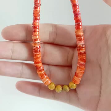 Turquoise orange spiny oyster Bumble bee pendant necklace making Jewelry Gift 06