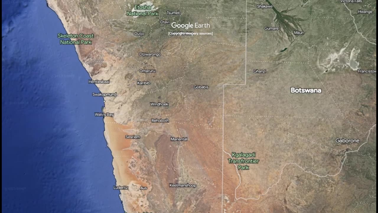 "Namibia 🌍 Expedition: Google Earth Zoom Across 824,292km! #ExploreNamibia"