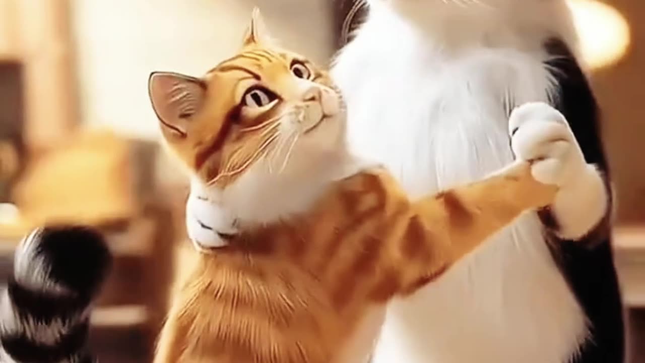 "Zumba Cats! 🐱💃 Dancing Duo Rocks to High-Energy Beats! #CatDanceParty" #cat #funny #kitten