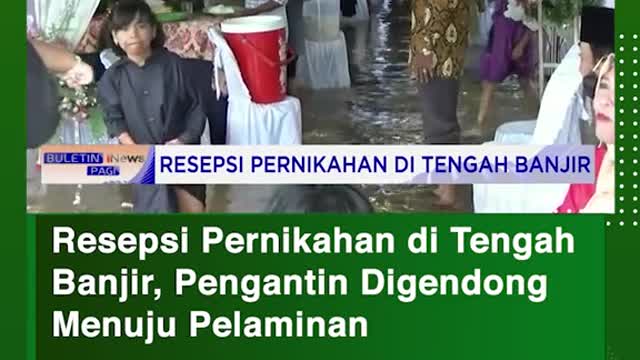 Wedding reception in the middle of the flood, the bride is dispatched to the marriage ceremony