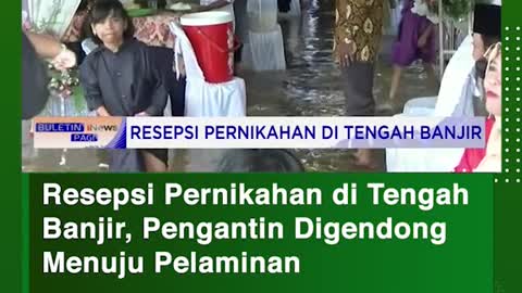 Wedding reception in the middle of the flood, the bride is dispatched to the marriage ceremony