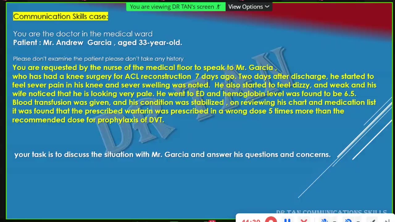 ST4.Talk to a 33 year old man who was admitted with bleedig and INR 6.5 and transfused