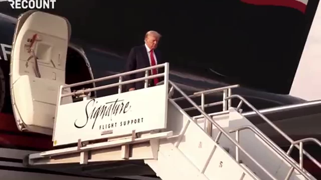 President Trump is the man in the arena. "Thank you very much" as he deplanes in Georgia.