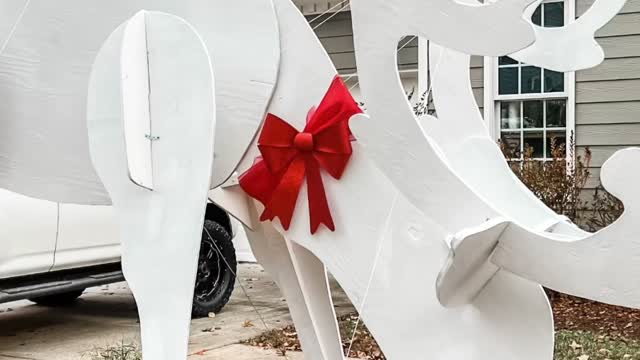 Woman Builds Massive 15ft Reindeer