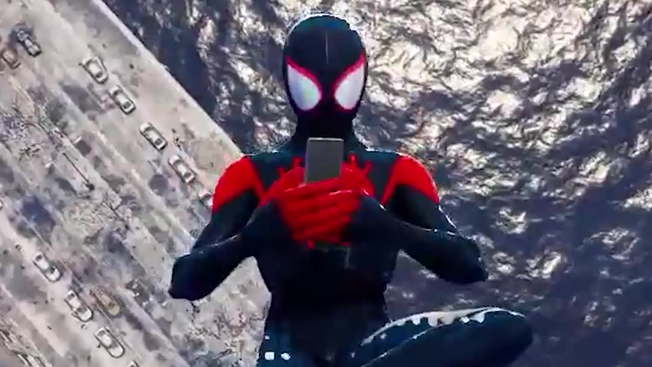 spider man miles morales jumps building
