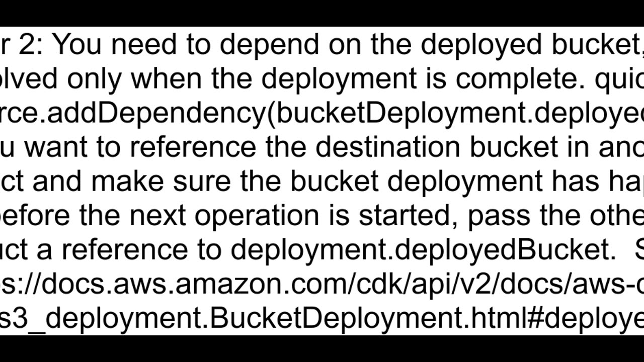 Make Quicksight resource depend on an s3 bucket creation in AWS CDK