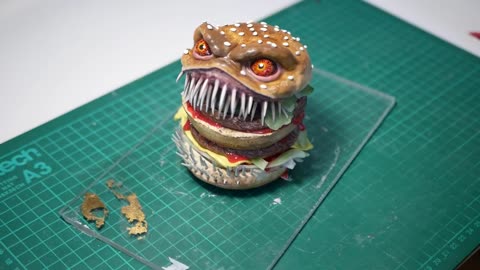 How To Make The Creepiest Hamburger From Polymer clay