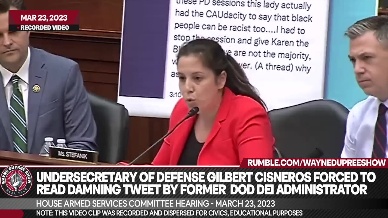 Rep. Stefanik grills Undersecretary of Defense Gilbert Cisneros Over Racist Tweet