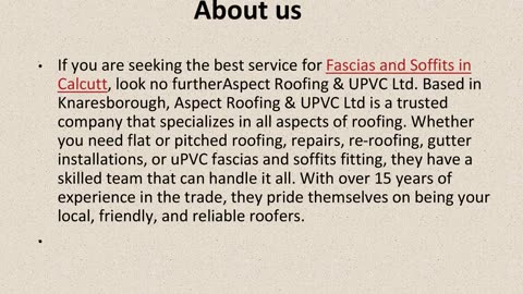 Best Fascias and Soffits in Calcutt.