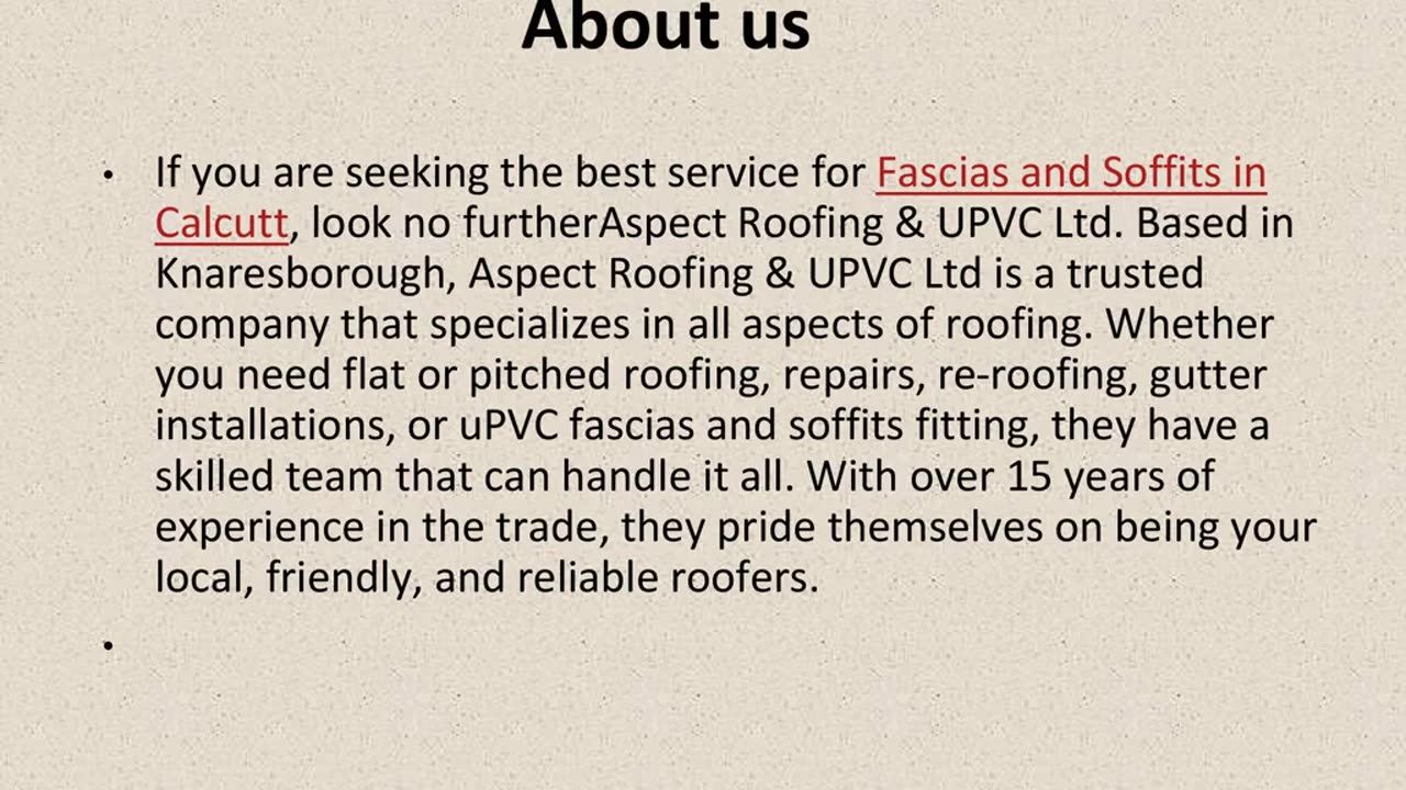 Best Fascias and Soffits in Calcutt.