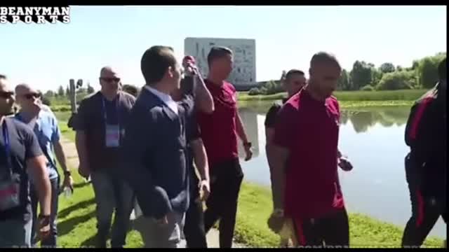 Cristiano Ronaldo Throws Reporter's Microphone into the Lake