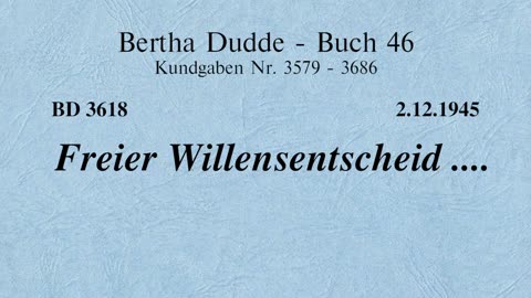 BD 3618 - FREIER WILLENSENTSCHEID ....