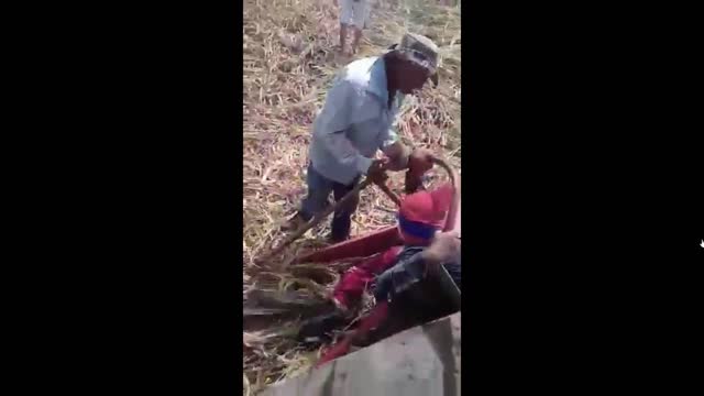 Farming Accident Man gets leg sucked in Machine