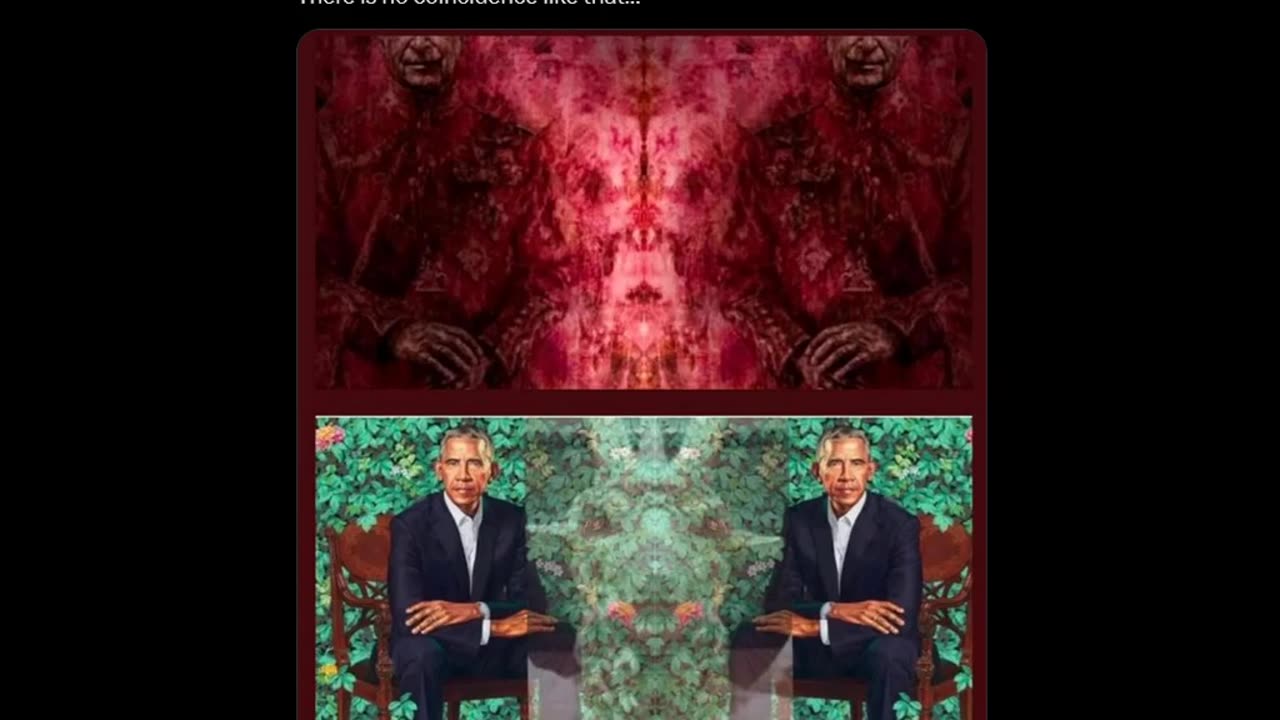 King Charles and Obama's mirrored portraits