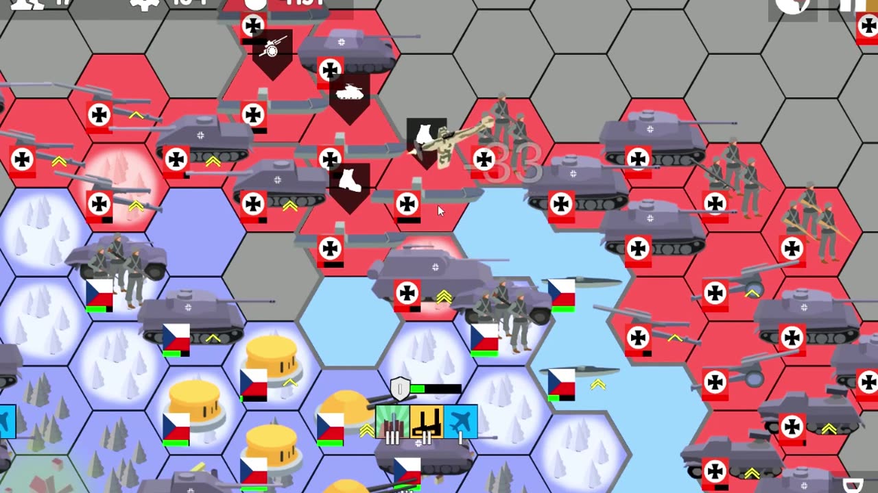 The Germans try to take over the Czech oil wells in the game Armchair Commander