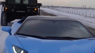 Lamborghini Aventador Winter Edition with Hummer H1