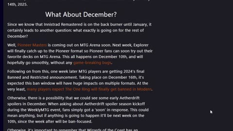 Headliner card for magic and innistrad spoilers pushed to January?