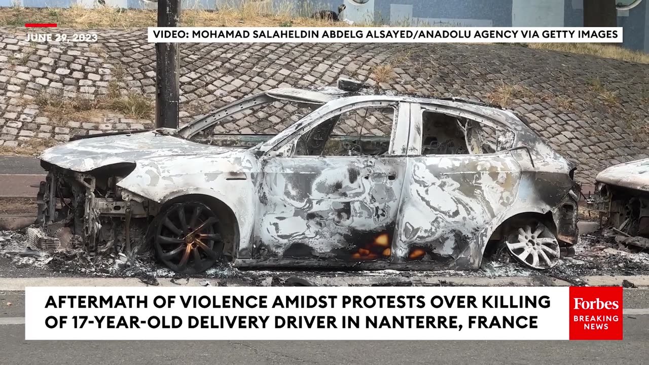 Cars In Nanterre, France, Torched During Protests Over 17-Year-Old Delivery Driver Killed By Police