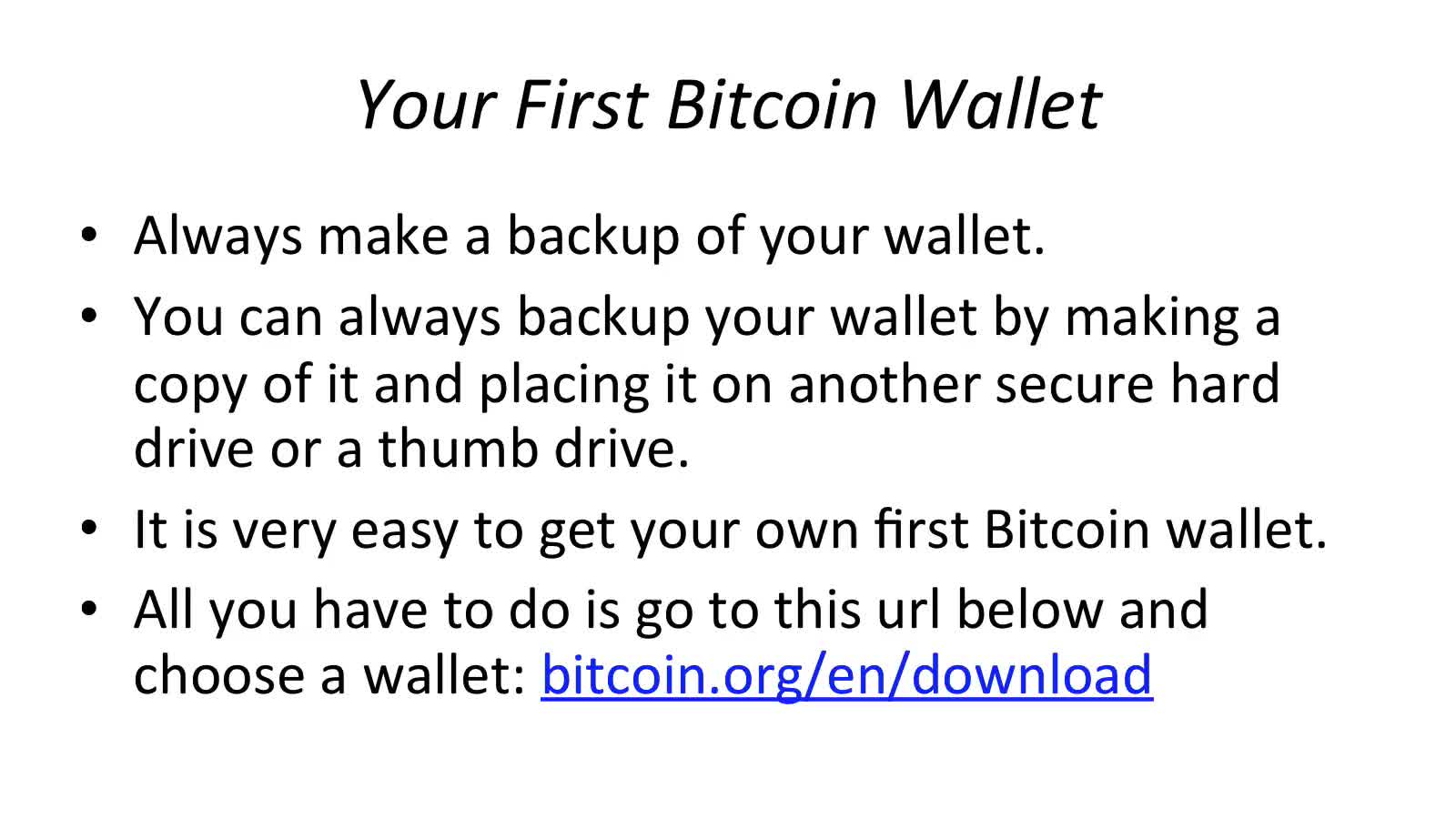 Your first bitcoin wallet