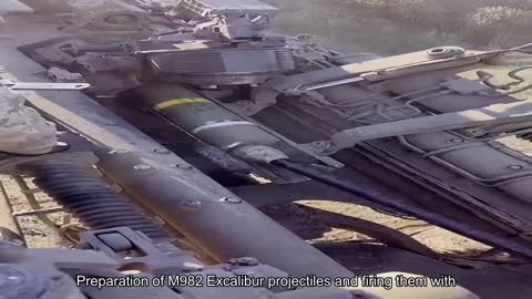 Preparing M982 Excalibur projectiles and firing them from the M777 gun