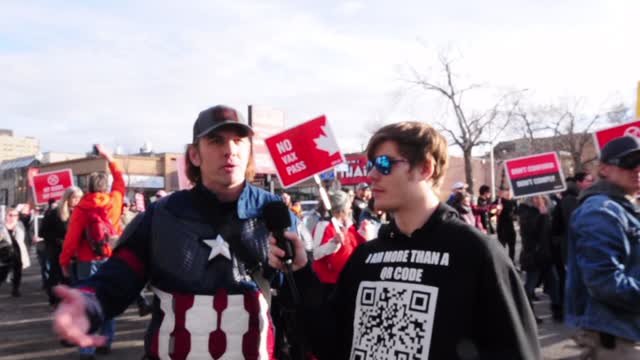 Captain America FIGHTS FOR FREEDOM | World Wide Rally For Freedom | Calgary Alberta Canada