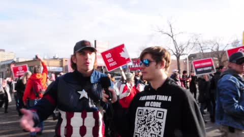 Captain America FIGHTS FOR FREEDOM | World Wide Rally For Freedom | Calgary Alberta Canada