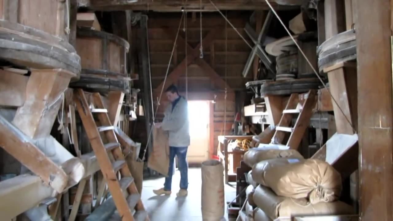 Working flour windmill in Holland