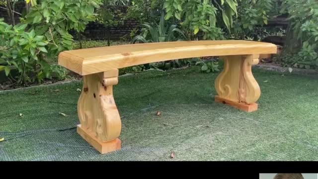 How To Make Curved Wood Bench from Monolithic Hardwood __ Best DIY Woodworking Projects for Beginner