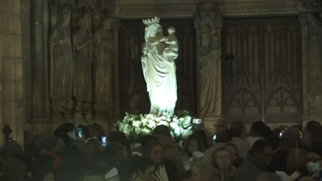 Notre Dame welcomes back, restored Virgin Mary statue