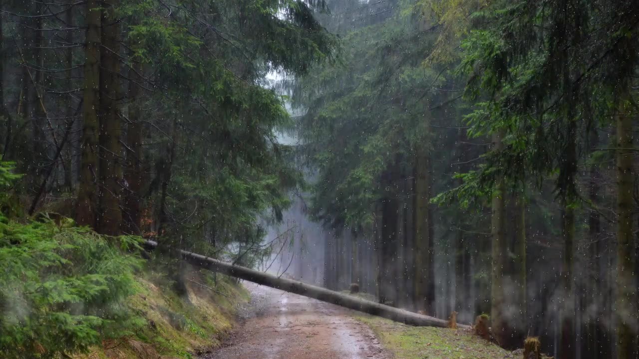 Heavy Rain Weather and Waterfall and City plus Nature