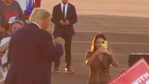 Leaving the stage at the Waco Texas Rally President Donald J Trump