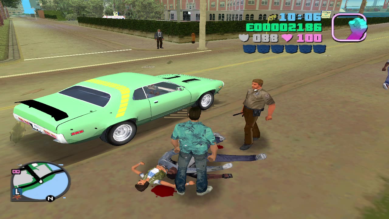 Grand Theft Auto:Vice City Good Citizenship Bonus Gamplay|Tommy Vercetti Vs Thieves chase|Helping|Vc