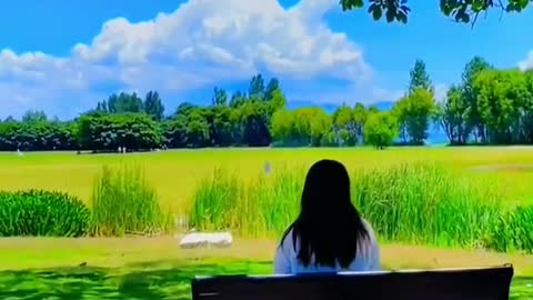 The blue sky and white clouds