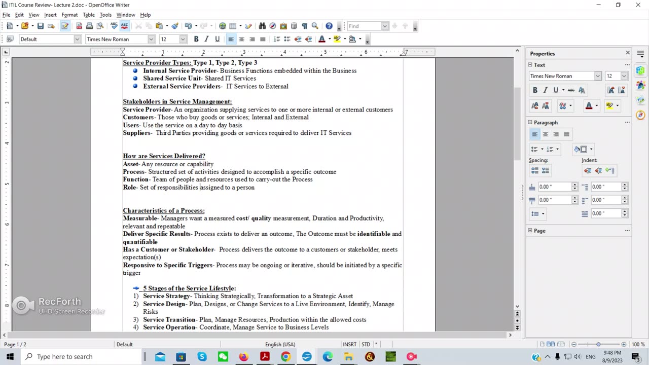 ITIL v.4 Course Review- Lecture 2: Service Management as a Practice