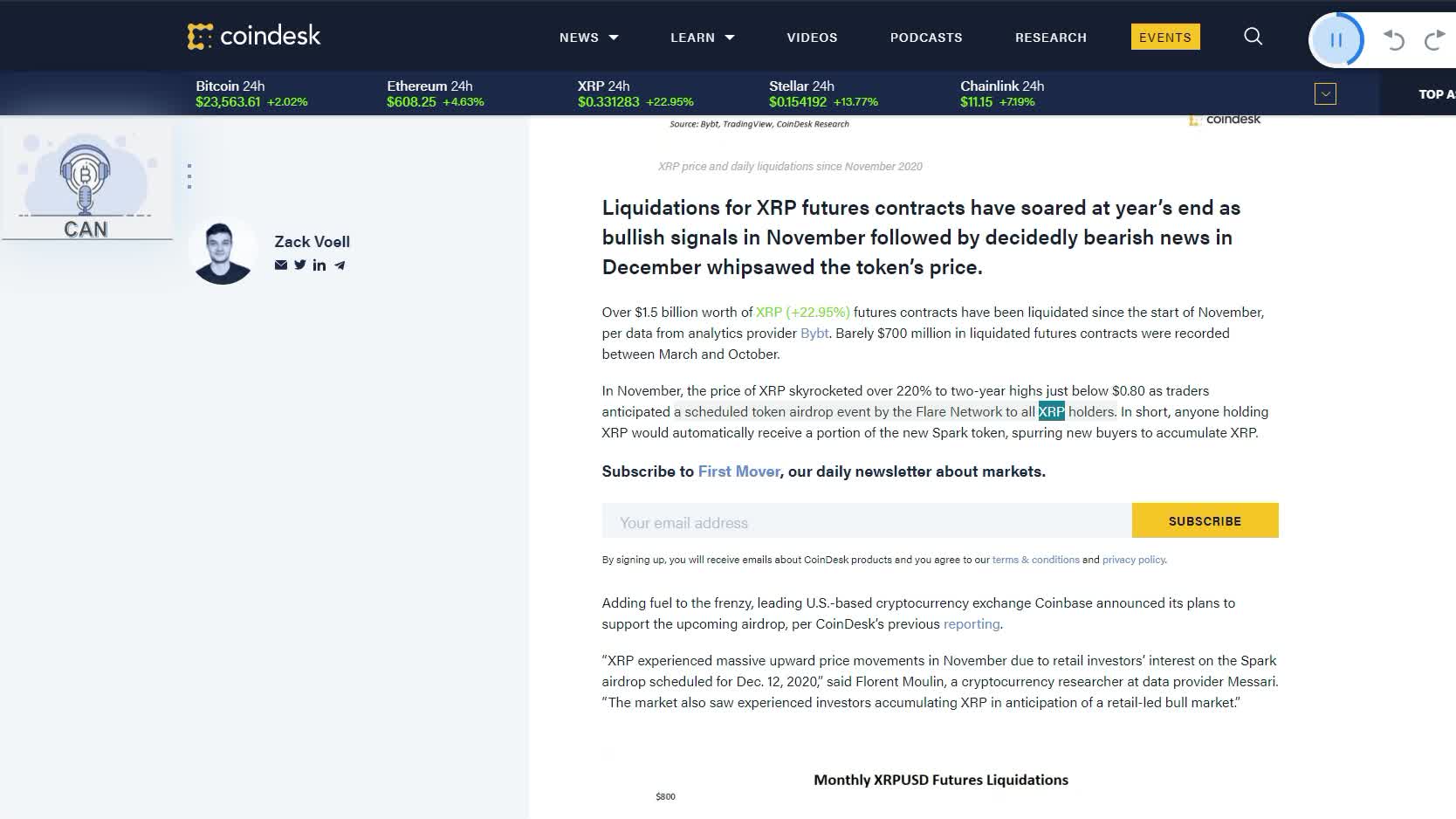 XRP Liquidations Soar as SEC Lawsuit, Token Airdrop Whipsaw Markets