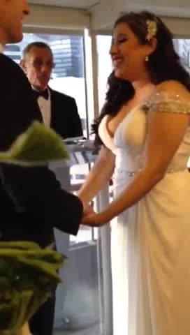 Bride Keeps Laughing During Her Wedding Vows