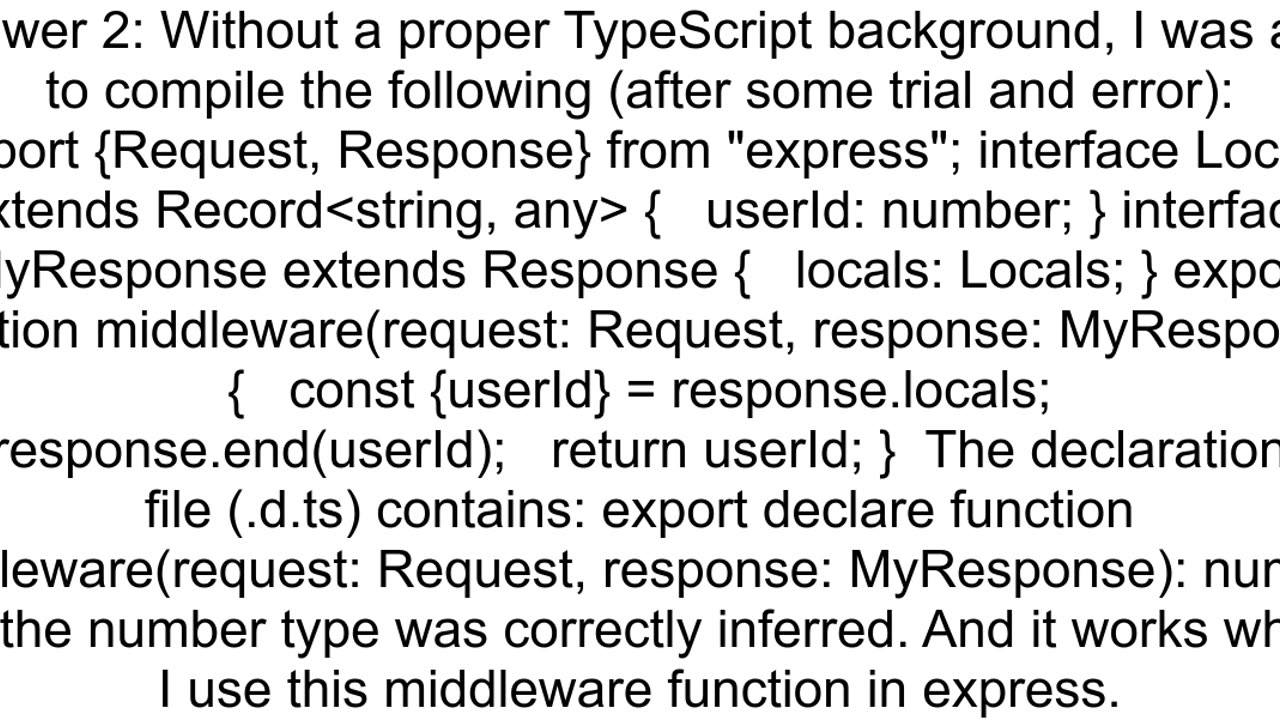 Express TypeScript Create type inference for responselocals