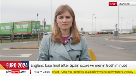 England squad arrive at Stansted airport after Spain defeat in Euro final