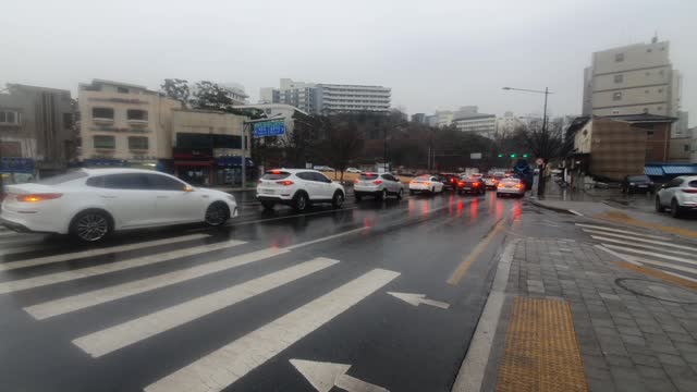 rainy Seoul South korea Video