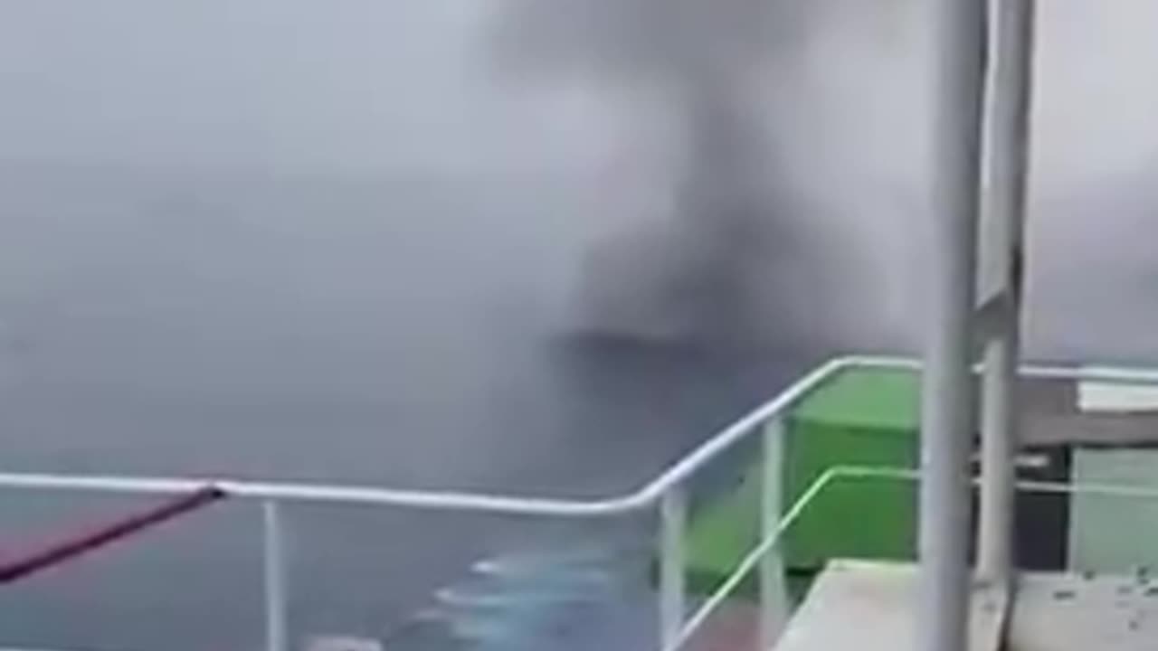CARGO SHIP LITERALLY BLOWS PIRATE BOAT OUT OF THE WATER.