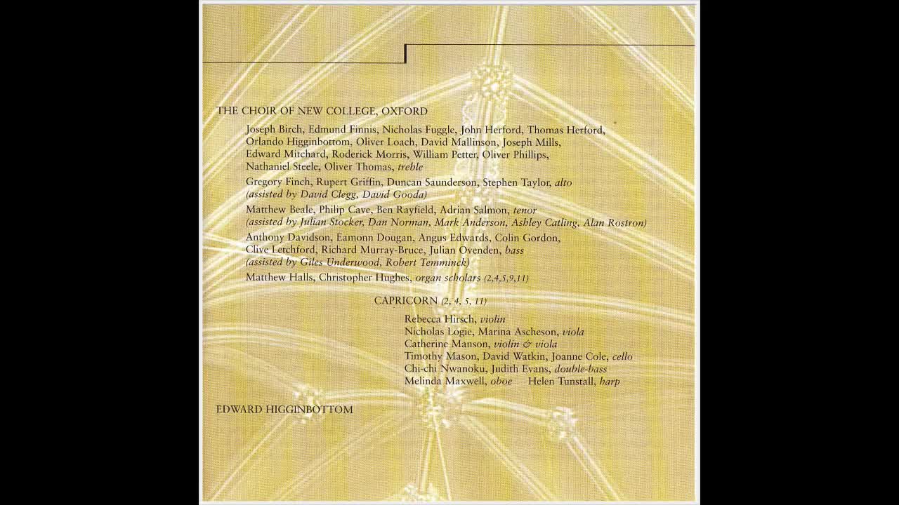 AGNUS DEI - Sacred Choral Music - The Choir of New College, Oxford - E.Higginbottom, Choir Director